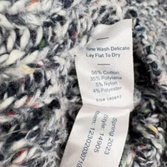 Marine Layer Quinn Oversized Sweater Blue Multi, Sz Large, Preppy Contemporary - Picture 5 of 5